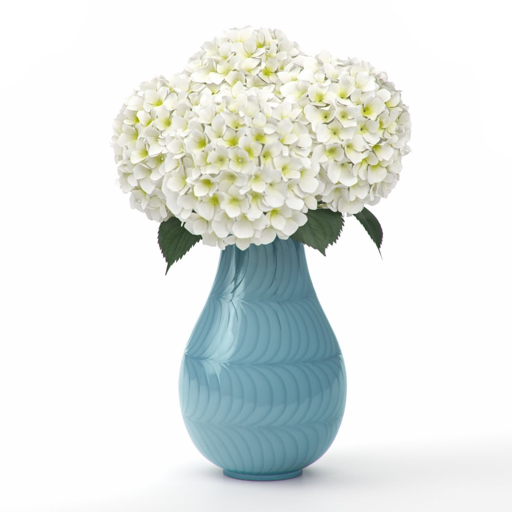 Memorial vase urn a large cremation urns for human ashes adult, infant, child.  Cremation urn looks like flower vase with hidden ashes chamber incorporated to keep cremated remains safe. ashes vase urn has white flowers displayed in memory. 