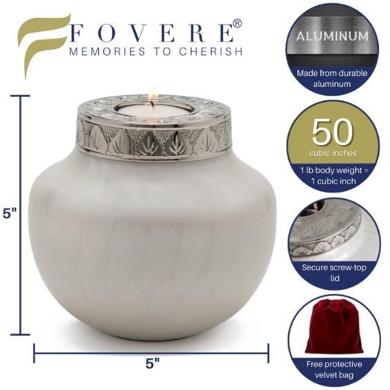 Set Of Two - Small Keepsake Candle Cremation Urns (50 Cubic Inches Each)