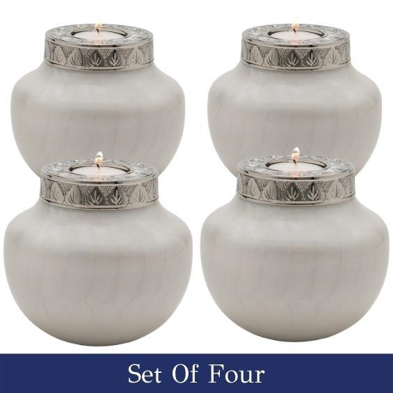 Set Of Four - Small Keepsake Candle Cremation Urns (50 Cubic Inches Each)